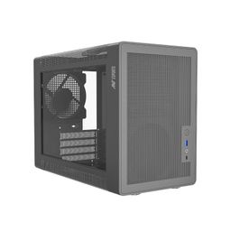Ant Esports Box C Air Mini-Tower (MFF) Computer Case/Gaming Cabinet with Type-C and Carry Handle – Grey | Support M-ATX, ITX | Pre-Installed 1 Rear Black Fan image 2