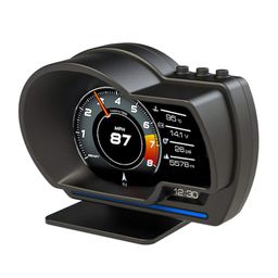 Morelian Car HUD Display, OBDⅡ+GPS Smart Gauge High Definition Speedometer Car Diagnostic Tool OBD Fault Code Elimination Safe Driving Computer Overspeed Fault Alarm for All Vehicles image 1