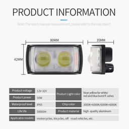 generic SP Electron 12v/24v 45W Mini Double Lens Fog Light with Yellow & White Flashing Light with Switch (Pack of 2) image 4