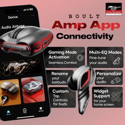Boult X Mustang Newly Launched Torq TWS Earbuds with 60H Playtime, App Support, 4 Mics ENC, 45ms Low Latency, 13mm Driver, Breathing LEDs, Touch Control, Made in India, IPX5 Ear buds Wireless (Silver) image 3