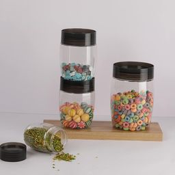 Cello Clario Plastic Storage Container Set of 24 | Wide Mouth Container | Stackable Lid & Air Tight Seal | (8 Unit- 300ml; 8 Units 650ml; 8 Units- 1200mll) | Clear, Blue image 2