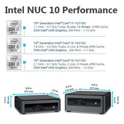 Intel NUC 10 Performance Kit Business Mini PC Desktop, Core i7-10710U up to 4.20 GHz, 6core 12 Thread 12MB Cache (Barebone) image 4