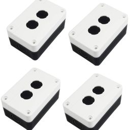 KAMCON? Black White Plastic One and Two Push Button Switch Control Station Box Case 22mm (4, 2 Push Button) image 1