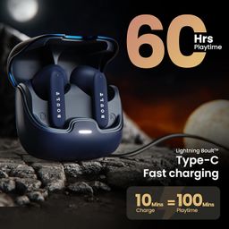 Boult Audio Z40 True Wireless in Ear Earbuds with 60H Playtime, Zen™ ENC Mic, Low Latency Gaming, Type-C Fast Charging, Made in India, 10mm Rich Bass Drivers, IPX5, Bluetooth 5.3 Ear Buds TWS (Blue) image 3