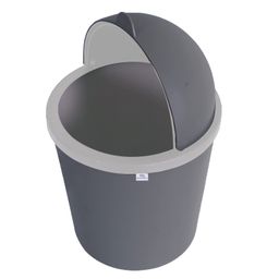 Heart Home Table Dustbin|Plastic Swinging Lid Waste Storage Garbage Bin|Desktop Trash Can For Study Table, Office(Gray) image 1
