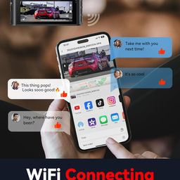 REDTIGER F7N 4K Car Dash Camera with 64GB Card, Front 4K/2.5K and Rear 1080P Dash Camera for Car, Built-in WiFi/GPS, APP Control, 3.18'' IPS Screen,170° Wide Angle, Parking Monitor image 4