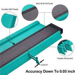 eerav Master Outline Contour Gauge Duplicator Profile Tool & Super Measuring Plastic Ruler for Corners, Woodworking Templates, Tiles, and Laminate image 5
