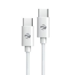 ZEBRONICS Type C to Type C Strong Braided Cable, 60W PD Fast Charging, for iPhone 16 Series, 15 Series, iPad, MacBook, Samsung, Other Android Devices, Data Sync, 1 Meter (ZEB-TT60+) image 1