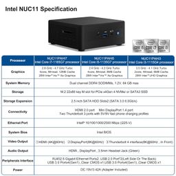 Intel NUC11i7 Mainstream Kit NUC11PAHi7 Business & Home & Gaming Mini PC Desktop Barebone (Intel Core i7-1165G7,4core, 8thread,12M8 Cache) 28W Intel IrisXe Graphics,No OS, Add't Components Needed image 4