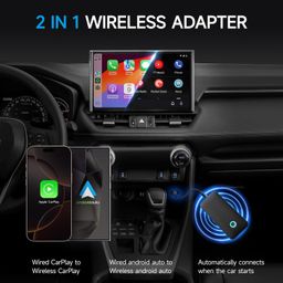 detcrin 2 in 1 Wireless CarPlay Adapter Converts Wired CarPlay to Wireless AI Box for Apple iPhone iOS Easy to Use Mini Plug & Play USB Wired Android Auto to Wireless for Android pihone image 2