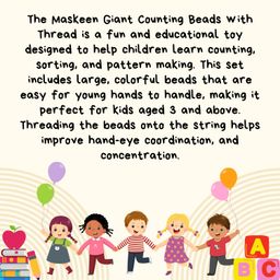 Maskeen Giant Counting Beads with Thread – Educational Toy for Counting & Pattern Learning | Fun & Safe Bead Set for Kids | Enhances Fine Skills for Ages 3+ image 4