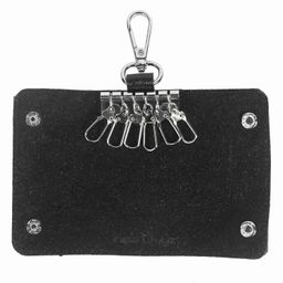 instabuyz Key Wallet With 6 Key Chain Hooks Car Key Holder Key Pouch Leather Wallet, Black image 5