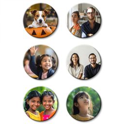 five kraft Customized Photo Fridge Sticker Magnets (Set of 6, Round Shape) Premium Acrylic | Best for Gifting | Best for Home and Office Gifting with Customization | 3 Inch X 3 Inch image 1