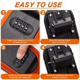 nhcdfa Lock Box, Locker for Home with Key, Easy to Use Locker Box Wall Mounted Storage with Code Password Security Lock for Outside House Key Car Keys image 2