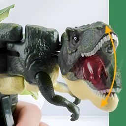 Toybot Dinosaur Dinosaur Figure Set - The T-Rex Dinosaur Toy with Biting Roaring Function, Simulation Sound Effect Will Shake Head Swing Tail Realistic Actions Best Gift for Kids (Green) image 5