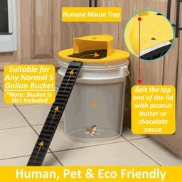 bosig bosig® Slide Bucket Lid Mouse Rat Trap with Ramp, Flip Auto Reset Multi Catch for Indoor Outdoor | Rat Trap Catcher Humane and Safe for Mice. image 3