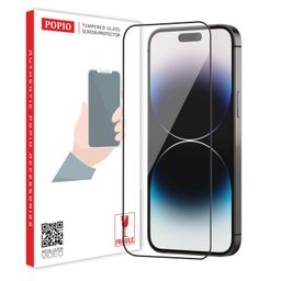 POPIO Military-Grade Gorilla Tempered Glass For iPhone 14 Pro Max (Black) Edge To Edge Coverage With Easy Installation Kit for Smartphone image 1