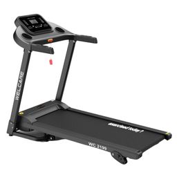 WELCARE Wc2199 3Hp Peak Dc Motor Treadmill, Lcd Display, Heart Rate Sensor, Motorized Foldable Treadmill For Home Use Manual Incline Execise Machine, Black image 1
