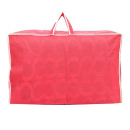 Kuber Industries Multiuses Non-Woven Rectangular Underbed Storage Bag/Cloth Organizer/Blanket Cover/Closet Organizer With Top Tranasparent Window & Handle (Pink) image 4