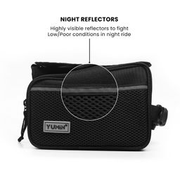 Yumin Polyester Bicycle Double Sided Handlebar Front Frame/Tube Bag with Waterproof Touch Screen Bicycle Pouch Mobile Phone Holder, Cycle Accessories, Black image 4