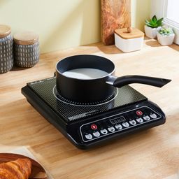 Amazon Basics Induction Cooktop with 1400-Watt Power | Toughened Plate | LED Display | Auto Shut Off (Black) image 5