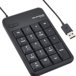 ELECOM Numeric Keypad, Portable, USB keypad, TK-TCM011BK, Black image 1