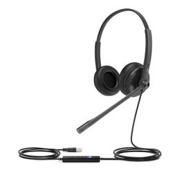Yealink UH34 Dual with Microphone Wired Headset, MS Certified Teams Integrated, NC Microphone & Passive Noice cancelation Audio, LED Indicator & MS Teams Button (1.2M Cable), Black (1308043) image 2