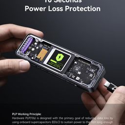 DOCKCASE Explorer Edition M.2 NVMe SSD Enclosure,Support 10s PLP Prevents Write Data Loss,USB 3.2 Gen 2 Type-C (10 Gbps), fits NVMe PCIe/SATA NGFF Size 2230/2242/2260/2280,Support M-Key B+M Key UASP… image 3