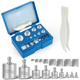 MEANLIN MEASURE 17 Pcs Scale Calibration Weight Kit, 10mg - 100g Precision Steel Calibration Weights, with Tweezers and Case for Digital Jewellery Scale Science Lab Weights Educational image 1