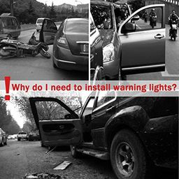 ACUTAS 4 Pcs Universal Waterproof 5 LED Wireless Car Door Warning Lights (Red, 2pairs 4pcs) image 5