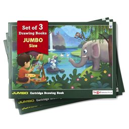 target publications Jumbo Drawing Book for Kids, Artists | Big Plain Sketch Pad for Artists, Children, Students | 34 White Blank Unruled Pages | Size - 37 x 27 cm Papers | Soft Cover | Sketching, Colouring, Painting | Set of 3 image 1
