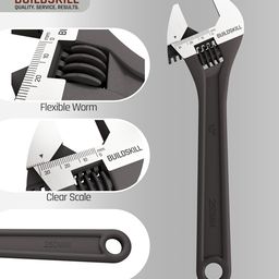 BUILDSKILL Adjustable Spanner 10" 250 mm, Easy Wrench & Spanner, Plumbing Tools, Adjustable Wrench for All Nut Sizes, Black Phosphate Coating, Lasered Scale (6 Months Warranty) image 4