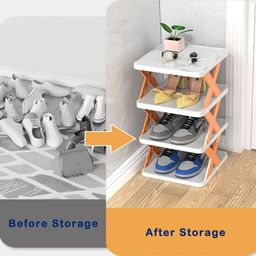 QUEBERS Plastic Foldable 6-Tier | Layer Shoe Rack with Easy Storage | Lightweight | Adjustable | Multifunctional Space Saving Organiser for Home and Office image 4