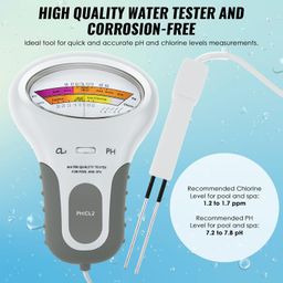 danoplus 2 in 1 Chlorine & PH Meter, Dual Scale Water Quality Tester CL2 Level Meter, Digital Electronic Pool Water Tester Handheld Ph and Chlorine Tester for Swimming Pool,Spas, Water Quality Analysis Monitor image 5