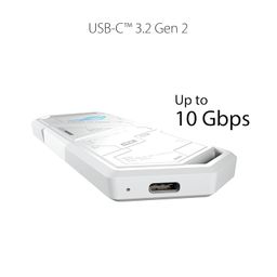 ASUS ROG Strix Arion White M.2 NVMe SSD Enclosure-USB3.2 Gen 2x1 Type-C (10Gbps), Dual USB-C to C & USB-C to A, Screwdriver-Free, Thermal Pads Included, Fits PCIe 2280/2260/2242/2230 M Key/B+M Key image 3