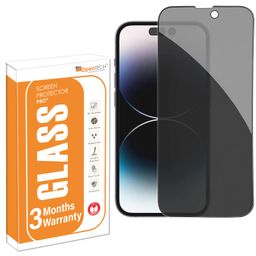 OpenTech Privacy Tempered Glass Screen Protector Compatible For Iphone 14 Pro Max (6.7 Inches) With Edge To Edge Coverage And Easy Installation Kit for Smartphone image 1