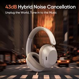 realme TechLife Studio H1 Over The Ear Headphone with 70Hours Playtime 360° Spatial Audio, 40mm Drivers, 80ms Superlow Latency, 43 dB Adaptive ANC-White image 4
