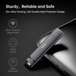 SSK 2TB External USB SSD,Super Fast 550MB/s 2-in-1 Dual Drive USB Type C+ USB A 3.2 Gen2 Solid State Thumb Drive Data Storage for iPhone 15/PS4/Android Phone/Tablet/Windows/Mac image 4