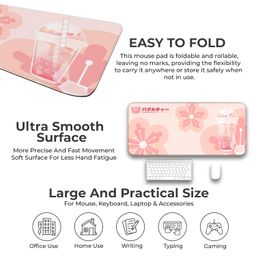 GoThriff Cherry Blossom Sip Pink Large Mouse Pad - Extended 60x30CM Gaming Mat for PC, Laptop, Desktop & Office Accessories - Dynamic Motion Mousepad for Desk & Table Use image 4