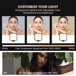 Tygot TG-X100 LED Video Light for Phone, Camera, Laptop, Meeting, Photography, and Lighting, with Clip & Type C, Dimmable & Rechargeable for Selfie Stick Tripod, 2000mAh, 4.5W image 3