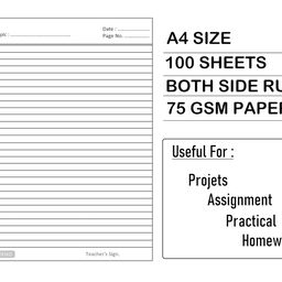 OFIXO A4 Size Both Side Ruled Sheet for Project/Practical/Homework (Pack of 100 sheets) (Model Number: OFX_RULD100) image 3