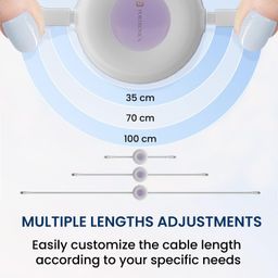 Portronics Upgraded Konnect Recoil 100W Type C to Type C Retractable Cable,Pd Fast Charging,Retractable Charging Cable,Fast Data Transfer,Compatibility with iPhone 15 Series&Type C Smartphones,?White image 2