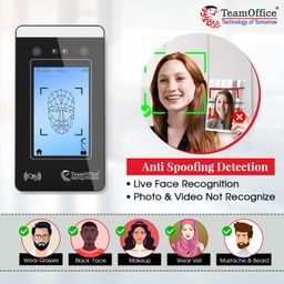 Team Office Z912 Face Recognition Attendance Device with Dual Camera, 1500 Users, 1.5 Lakh Transactions, Touch Display, Wi-Fi & Cloud Compatible image 3