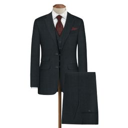 ruby fabrics linings Ruby Fabrics Linigs Men's Unstitched Blue & Grey Self Design 3- Piece Suit Coat & Pant Fabric For Blazer image 2