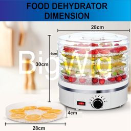 bigwig BigWig® Multifunctional 5-Tray Food Dehydrator: Ideal for Drying Fruit, Vegetables, Jerky, Spices, and More image 2