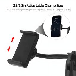 bkn Universal Dual Head Mobile Phone Stand for Table Desk Online Class with Multi-Angle Adjustable Height |360 Flexible Rotation Mobile Holder Stand Compatible with All Smartphone Holder- Black image 3