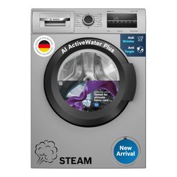Bosch 8 kg 5 Star Fully-Automatic Front Loading Washing Machine (WAJ2826BIN, Shiny Silver, AI active water plus, In-Built Heater) image 1