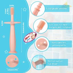 MOM Care Manual Silicone Baby Teether for Teething Gums, Soft Teething Brush with Textured Surface for Infants and Babies, Food Grade Silicone, Tooth Brush Design, (Random Color) image 2