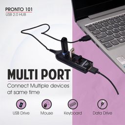 Zebion Loco PC Gaming Speaker with 3.5 mm Jack, USB Support, Volume Control and RGB Lights Compatible with Laptops, Pcs and Desktops and Pronto 101 USB 4 Hub Port (Black) image 5