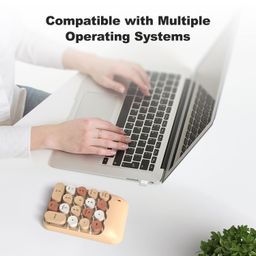 mowux Wireless Number Pads, Cute Colorful Numeric Keypad Numpad Portable 2.4 GHz Financial Accounting Number Keyboard Extensions, 10 Key Number Numpad for Laptop Desktop, PC (Milk Tea Colorful) image 3